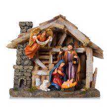 BETLEHEM FAREBNÝ STAJŇA LED POLY 25,3*10,2*21,2CM - Betlém | FLORASYSTEM