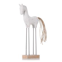 KONÍK MALÝ NA PODST., KOV NOHY, BIE/NAT DREVO 25,5*10*4,5CM - Koník | FLORASYSTEM