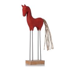 KONÍK MALÝ NA PODST., KOV NOHY, ČER/NAT DREVO 25,5*10*4,5CM - Koník | FLORASYSTEM