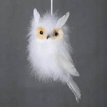 ZÁVES SOVA BIE/HNE PERIE 25CM - FLORASYSTEM