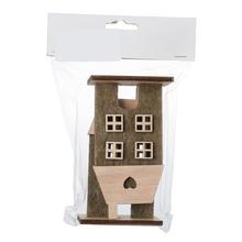 DOMČEK BÉŽ/HNE DREVO/FLIS S/2 8*4*12,5CM - Domek | FLORASYSTEM