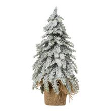 STROMČEK ZASNEŽENÝ NA PNÍKU V JUTE 18*18*35 - Stromek | FLORASYSTEM