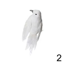 Biele penové holubice s perím, mini, mix 2 kusy.