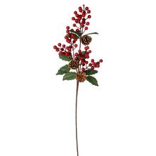 VETVIČKA ILEX, ŠIŠKY, ČER. BOBULE 70CM - Bobule červené | FLORASYSTEM