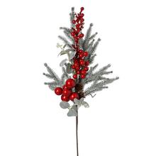 ZÁPICH BIE. ČEČINA, EUCAL, ŠIŠKY, ČERV. BOBULE GLITER 61CM - Bobule červené | FLORASYSTEM