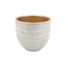 OBAL VASO BOMBATO D.24 H22 BIANCO/ORO - Keramika | FLORASYSTEM