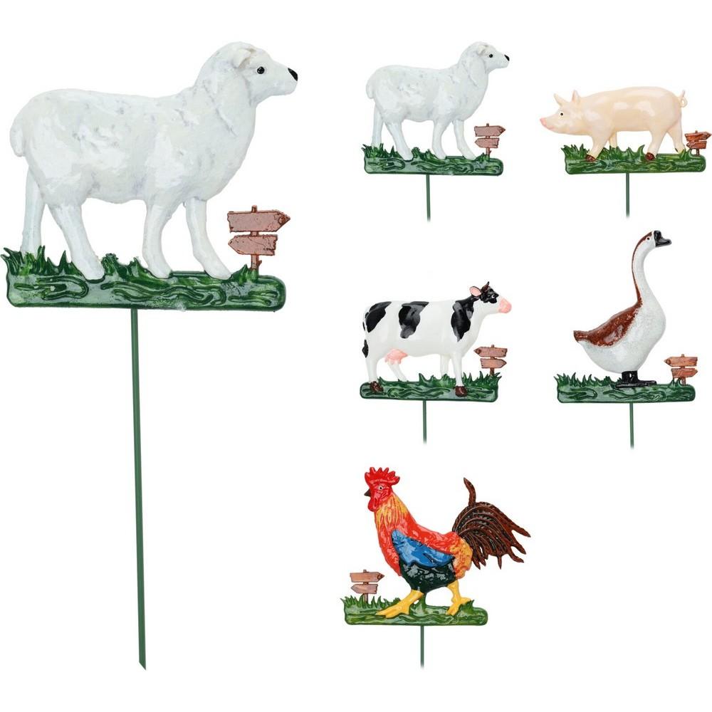 Zápich do zahrady s farmářskými zvířaty.