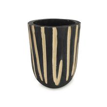 OBAL CIOTOLA BASE STON STRIS LEGNO/NERO V27X20cm - FLORASYSTEM