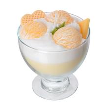 SVIEČKA DEZERT POHÁR KRÉMOVÝ VANILKA 13x11cm - FLORASYSTEM