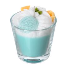 SVIEČKA DEZERT V SKLE TYRKYS PISTÁCIA 9x9cm - FLORASYSTEM