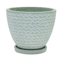 J46 KVETINÁČ + MISKA EVE ZELENÁ 24CM H19,6CM S - FLORASYSTEM