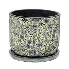 J72  KVETINÁČ + MISKA LIVA ŽL./ČIERNA 37H30,3CM L - Mrazuvzdorná | FLORASYSTEM