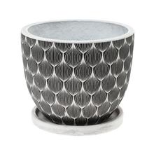 J64 KVETINÁČ + MISKA OKRÚHLY JILL BIELA 24H19,6CM S - FLORASYSTEM