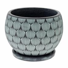 J71 KVETINÁČ + MISKA GUĽA JILL ZEL./ČIERNA 40H26CM L - Mrazuvzdorná | FLORASYSTEM