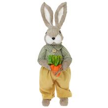 ZAJAC S MRKVOU SLAMA 24x19x53CM HNEDÝ - Slaměné dekorace | FLORASYSTEM