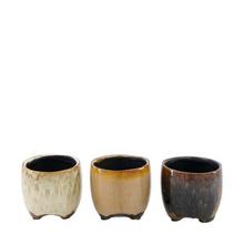 OBAL keramic nožičky 7,5x7,5x7cm ass3 // 110723 - Obal jednobarevný | FLORASYSTEM