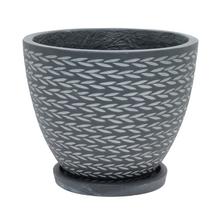 J44 KVETINÁČ + MISKA EVE ČIERNA 24CM H19,6CM S - Mrazuvzdorná | FLORASYSTEM