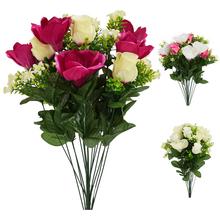 KYTICA MAGNÓLIA, RUŽA x18 57CM MIX/3F  vzorkovňa - FLORASYSTEM