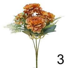 Kytica pivónia s rôznymi farbami a zeleňou.