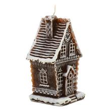 Veľký hnedý perníkový domček sviečka.