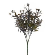 ZELEŇ DROB. LÍSTKY, KVIETKY ZELENO-MODRÝ METAL 37cm - Zápich růžový, fialový | FLORASYSTEM