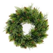 VENIEC TUJA, ŠIŠKY, ZELENÝ 36CM - Věnec zeleň | FLORASYSTEM