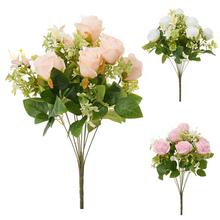 KYTICA RUŽA BIELA, DROB. KVETY, ZELEŇ MIX/3F 47CM - Růže kytice | FLORASYSTEM