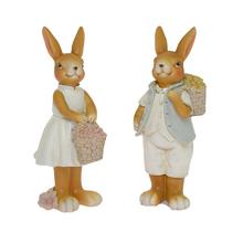 ZAJAC/ZAJAČICA S KOŠÍKOM MIX2 POLY 8*8*18CM - Zajíčci | FLORASYSTEM