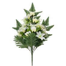 KYTICA ĽALIA, RUŽA, GYPSA x24 KRÉMOVÁ 68CM - FLORASYSTEM