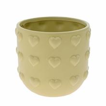 OBAL SRDIEČKA KERAMIKA 13,5x13,5x12,5CM ZELENÁ - FLORASYSTEM