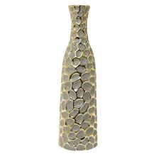 VÁZA KERAMIKA VZOR ZLATÁ LESKLÁ 50CM - Keramika jednobarevná interiérová | FLORASYSTEM