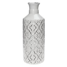 VÁZA ORNAMENT BIELA KERAMIKA 11.5*11.5*31CM  - Keramika jednobarevná interiérová | FLORASYSTEM