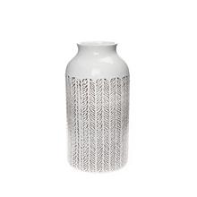 VÁZA ORNAMENT BIELA KERAMIKA 9.5*9.5*17.5CM - Keramika jednobarevná interiérová | FLORASYSTEM