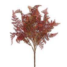 ZELEŇ PAPRAĎ BORDOVÁ 42CM - Zápich oranžový / červený / hnedý | FLORASYSTEM