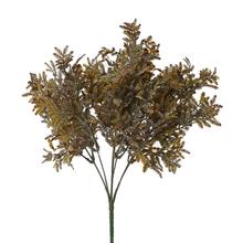 ZELEŇ DROB. LÍSTKY BL. HNEDÁ 35CM - Zápich oranžový / červený / hnedý | FLORASYSTEM