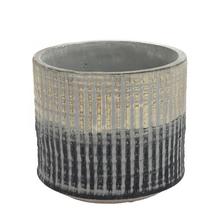 AKCIA OBAL ZLATO ČIERNE PRUHY 16.5XV14,5CM - Cement | FLORASYSTEM