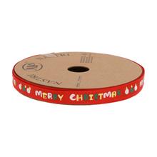 STUHA vian červená /merry christmas 1cm/20m 4960 08 - Vánoční stuhy | FLORASYSTEM