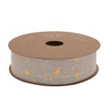 STUHA vian juta hviezdy zlatá 4cm/20m 4948G - Vánoční stuhy | FLORASYSTEM