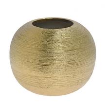 VÁZA KERAMIKA 18x18x14CM ZLATÁ - Keramika jednobarevná interiérová | FLORASYSTEM