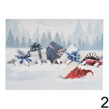 Darčeková taška s vianočným motívom a glitrami.