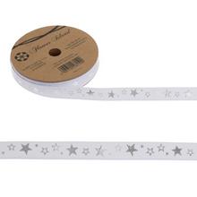 STUHAhviezdy 1,2x10y biela/strieborná - Vánoční stuhy | FLORASYSTEM