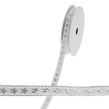 STUHA BAVLNA HVĚZDY 1,2x10 BÍLÁ - Vánoční stuhy | FLORASYSTEM