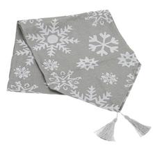 ŠTÓLA VIANOCE 33x180CM STRIEBORNÁ VLOČKY - Ubrus, polštář, deka | FLORASYSTEM