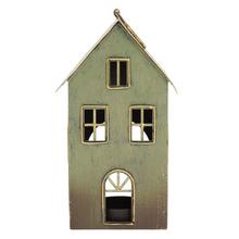 DOMČEK ZEL/ZLA NA ČAJOVKU PLECH 17x10x7.5CM - Domek | FLORASYSTEM