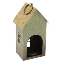 Zelený domček na čajovku z plechu.