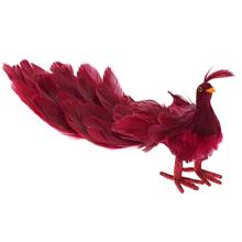 PÁV BORDOVÝ TEXTIL/PERIE 42*15*14CM - Klipy a kolíčky | FLORASYSTEM