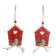 ZÁVES BÚDKA, VTÁČIK ČER/BIE, DREVO, S/2 7,2*9CM - FLORASYSTEM