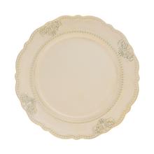 TANIER ORNAMENT KRÉM PLAST 33CM - FLORASYSTEM