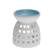 AROMALAMPA VÝREZ SRDIEČKA PORCELÁN 8,5x10CM BIELA - FLORASYSTEM