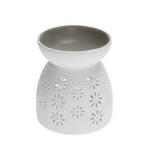 AROMALAMPA VÝREZ KVET PORCELÁN 8,5x10CM BIELA - FLORASYSTEM